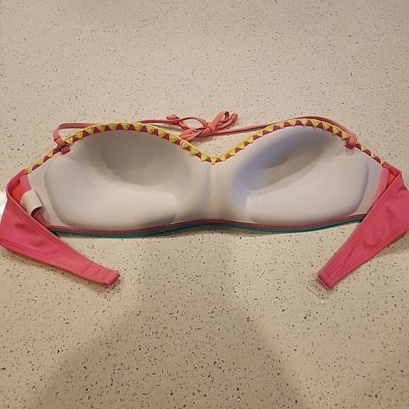 Op Padded Bikini Top XL Pink Push Up Wireless Swimwear - Picture 2 of 5